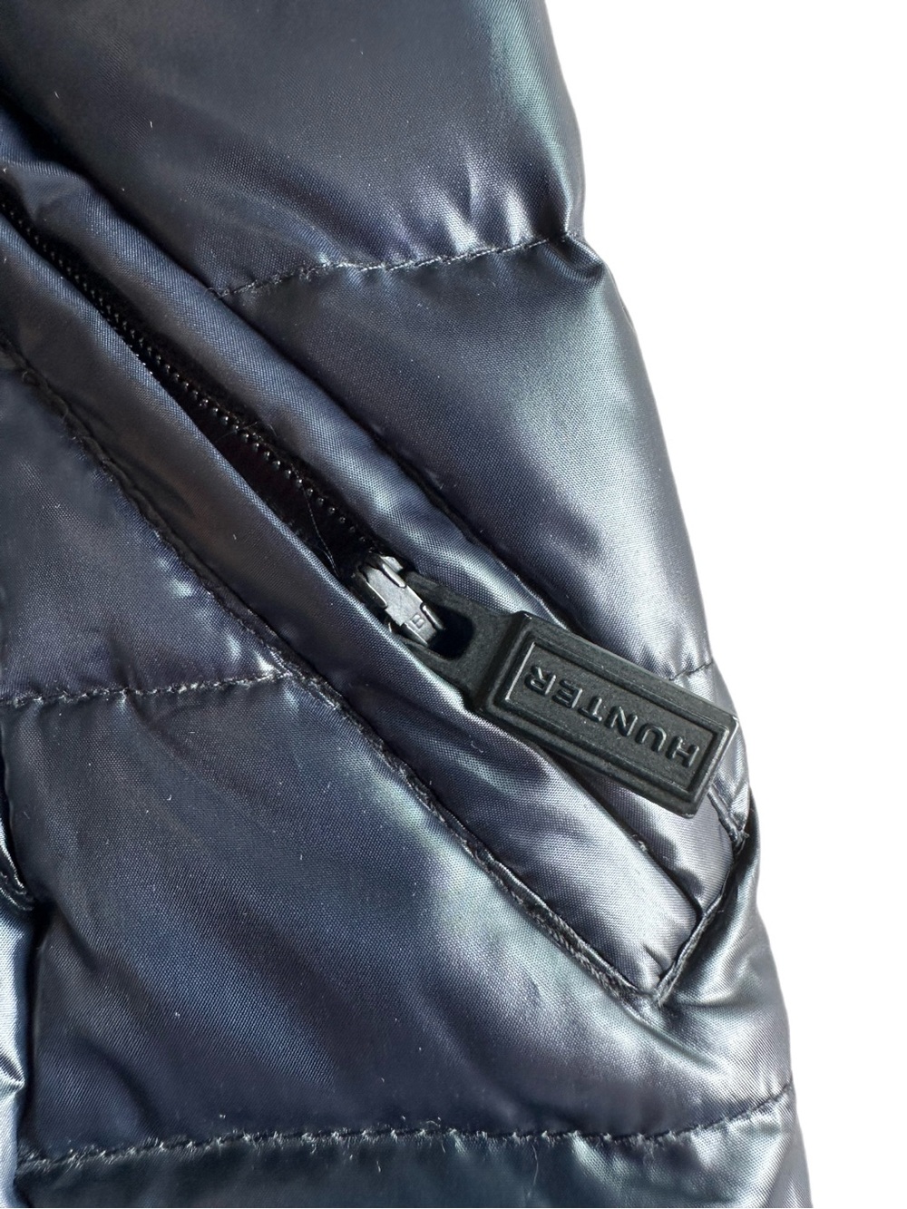 Hunter Refined Gloss Down Puffer Jacket Navy Size Small - Picture 7 of 12